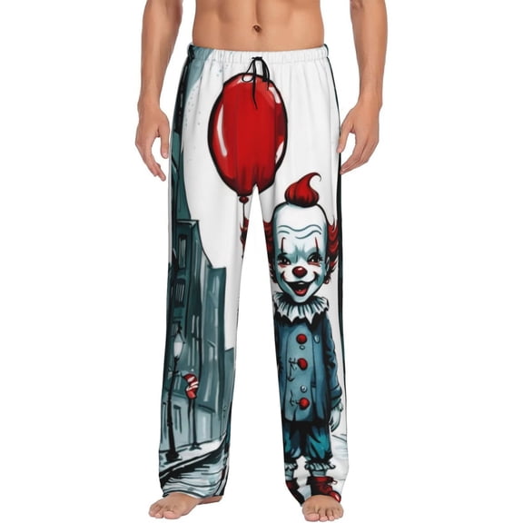 It Pennywise Horror Pajama Pants for Men, Super Soft All over Print Lounge Pants Sleepwear Bottom with Pockets Drawstring