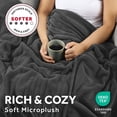 thumbnail image 5 of Sunbeam Electric Heated Throw Blanket Oversize Grey stone Microplush 4 Heat Settings, 5 of 13