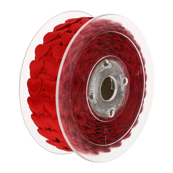 Toyvian Valentines Day Packing Ribbon Red Heart Pattern Ribbon for Wrapping and Party Supplies