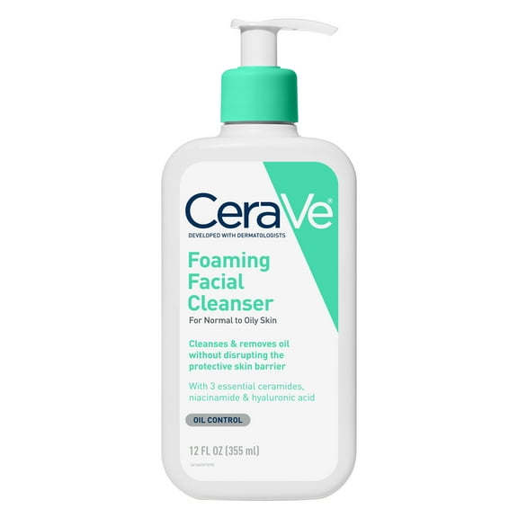 CeraVe Foaming Facial Cleanser for Normal to Oily Skin, 12 fl oz