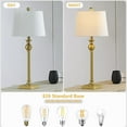 thumbnail image 3 of Maxax 28" Traditional Table Lamps Set of 2, Gold Bedside Nightstand Lamps with USB Charging Port for Living Room, Bedroom, 3 of 7