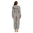 thumbnail image 6 of KelaJuan Women Thick Plush Sleeping Romper with Bear Ear Hat, Long Sleeve Zipper Hooded Jumpsuit for Autumn, Winter, 6 of 7