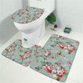 thumbnail image 2 of Pioneer Flower Floral Print Pattern Bathroom Rugs Sets 3 Piece,Toilet Cover Set,Absorbent Non Slip Bathroom Mats Sets with U-Shaped Contour Rug Toilet Rug Set, 2 of 5