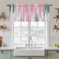 thumbnail image 2 of Pink Gray Tier Curtains, Contemporary Abstract Gradient Aesthetic Light Filtering Kitchen Curtains, 2Pcs Rod Pocket Half Window Treatments Panels for Sink Cafe Cabinet Camper 27.5x24 Inches, 2 of 9
