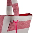 thumbnail image 2 of DII Boho Stripe Beach Bag 16x20x7",Shoulder Beach Travel Tote Bag-Red, 2 of 9