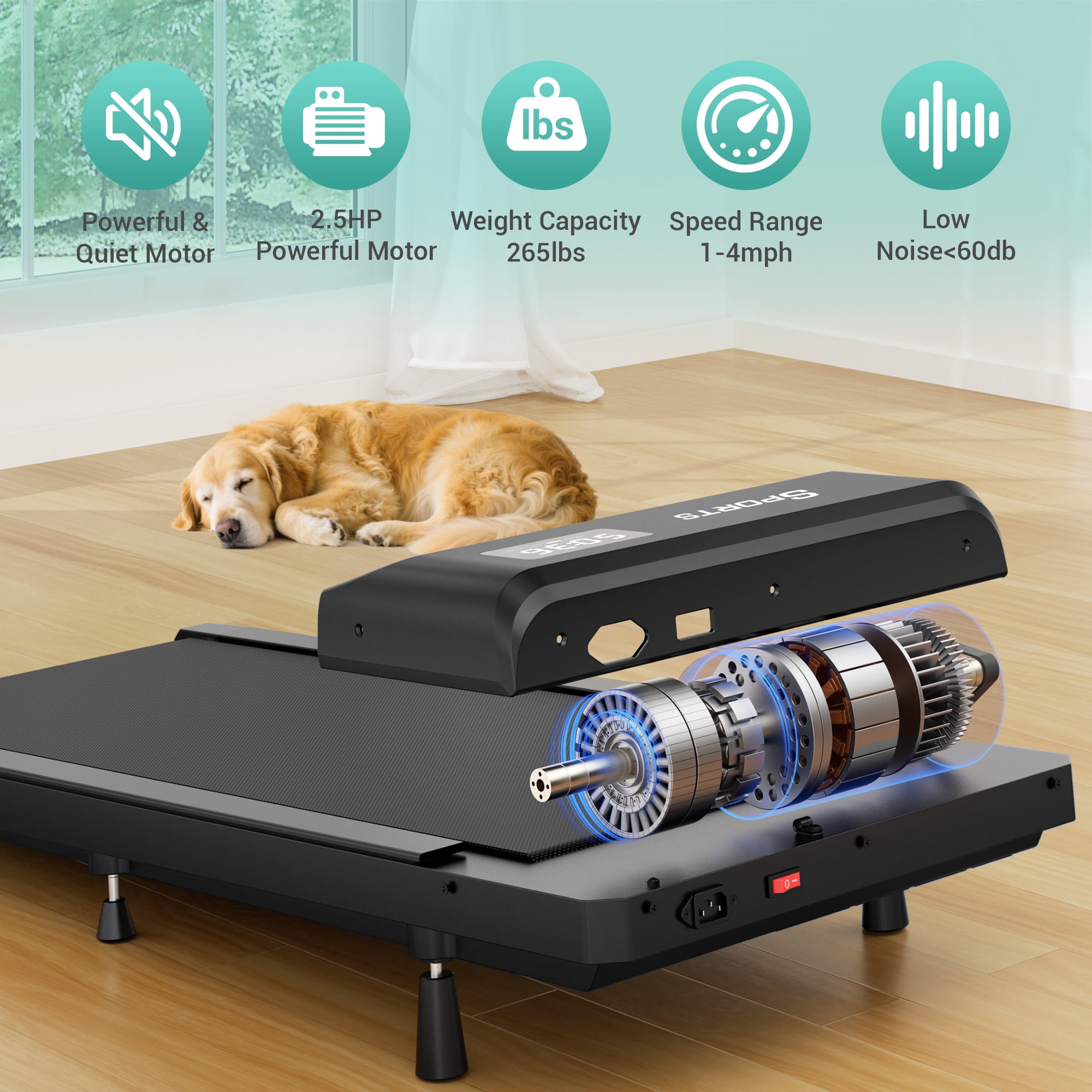Dprodo Walking Pad with 10% Incline,Walking Pad Treadmill for Home Office,2.5 HP Under Desk Treadmill with LED Display & Remote,265 Lbs Capacity