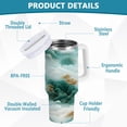 thumbnail image 4 of White Clouds Green Mountains Tumbler with Handle and Straw Lid 30 oz Insulated Vacuum Water Bottle Stainless Steel Travel Cup, 4 of 9