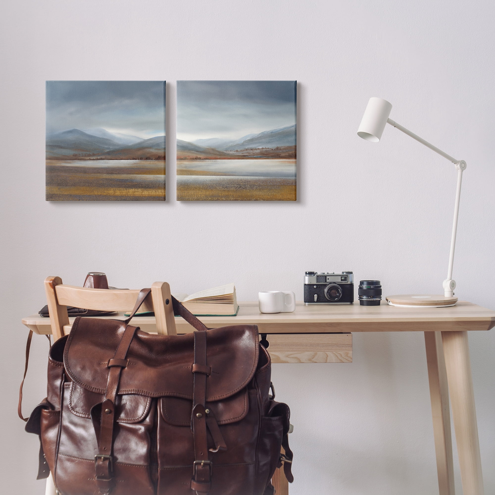 Stupell Industries Cloudy Weather Sky Rural Pasture Grasslands Painting Painting Gallery Wrapped Canvas Print Wall Art, Set of 2, Design by Lyn Timmington