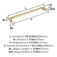 thumbnail image 6 of Amerock Merced 10-1/16 inch (256mm) Center-to-Center Golden Champagne Cabinet Pull, 6 of 7