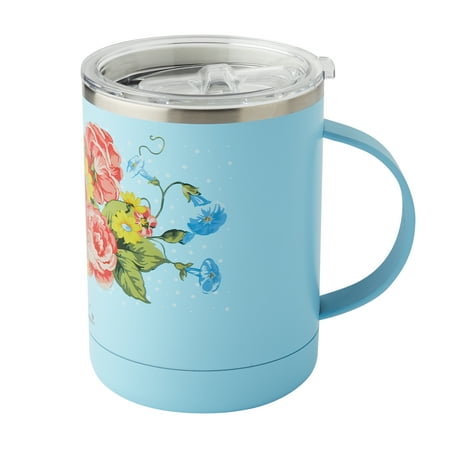 The Pioneer Woman Sweet Rose 14 fluid ounce Stainless Steel Ultimate Mug, Blue