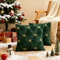 thumbnail image 5 of Gynky Christmas Tree Throw Pillow Covers Set of 2, 18"x18" Soft Fluffy Boho Pillowcases Home Decor Winter Holiday Cushion Cases for Sofa Couch Bedroom Living Room Xmas Decoration,Green, 5 of 7
