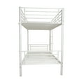 thumbnail image 3 of Metal Bunk Bed Twin Over Twin with Ladder, Heavy Duty Sturdy Bunk Bed with Safety Guard Rails, Noise Free, No Boxing Spring Needed, White, 3 of 7
