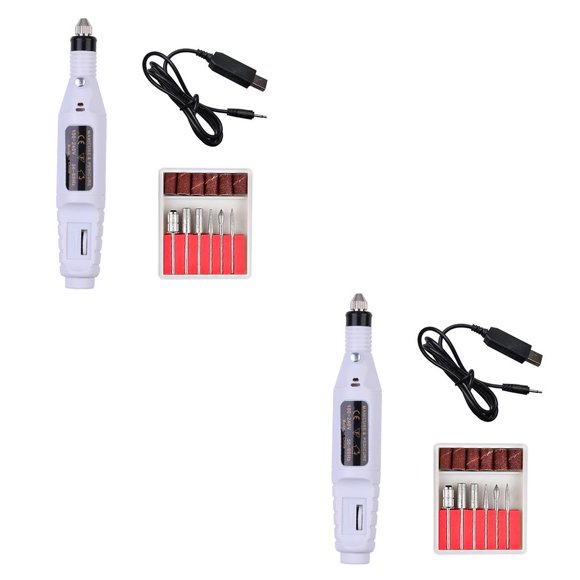 Qarigey 1 Juego de taladro eléctrico para manicura, Kit de brocas para uñas, removedor de esmalte de Gel de pedicura profesional, herramienta Type2 NO2 Qarigey CBP095874