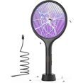 thumbnail image 1 of Electric Fly Swatter 4000V Bug Zapper Racket Dual Modes Mosquito Killer with Purple Mosquito Light Rechargeable for Indoor Home Office Backyard Patio, 1 of 4