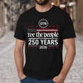 thumbnail image 2 of UngA America 250 Shirt Men's 250Th Anniversary Casual Printed Short Sleeve T-Shirt American Flag Years of Freedom Tshirts for Men (Black,M), 2 of 5