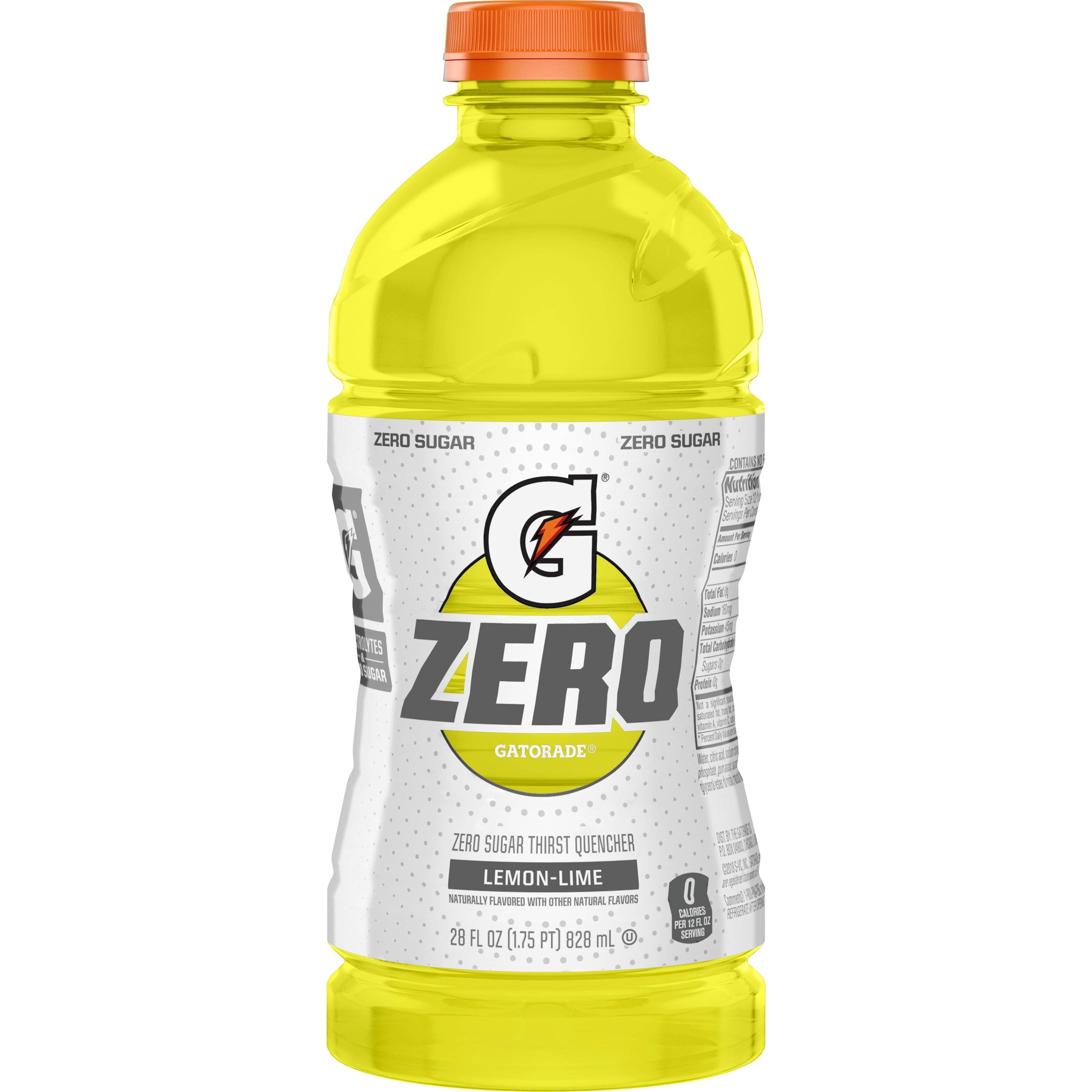 Gatorade G Zero Sugar Lemon Lime Thirst Quencher Sports Drink, 28 oz Bottle