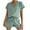 Mint Green, variant on Chbgutlmr Summer Outfits for Women 2 Piece V Neck Short Sleeve Tee Loose Shorts Ruched Casual Sets Fashion