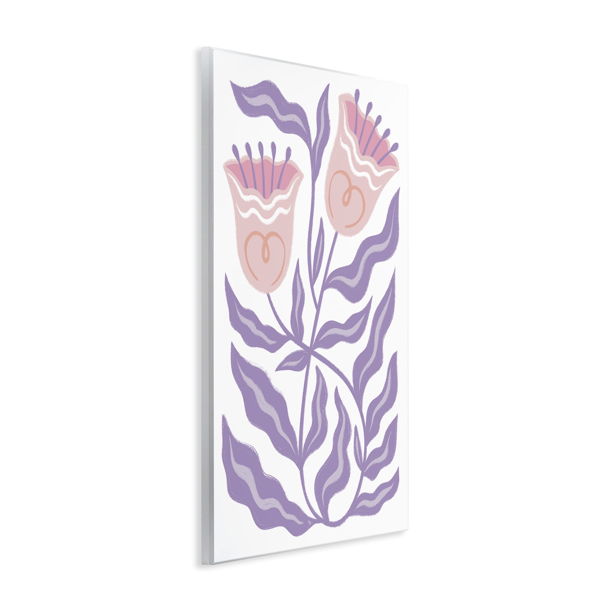 Stupell Industries Wavy Purple Blooms Plants & Flowers Painting Unframed Art Print Wall Art, 10 x 15