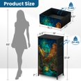 thumbnail image 3 of Dresser for Bedroom with 4 Storage Drawers Nighttime Desert Artwork Earthy Tones Stained Glass Dressers Chest of Drawers Steel Framed Fabric Closet Organizers for Entryway Western Decor, 3 of 7