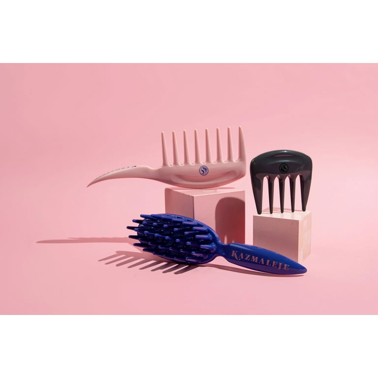KAZMALEJE Kurls Plus Wide Tooth Paddle Brush, Detangling Hair Tool
