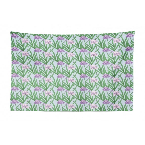 Poppy Flower Tapestry, Hand-Drawn Illustration of Poppys Retro Buds Blossoms, Fabric Wall Hanging Decor for Bedroom Living Room Dorm, 2 Sizes, Dark Coral Reseda Green, by Ambesonne