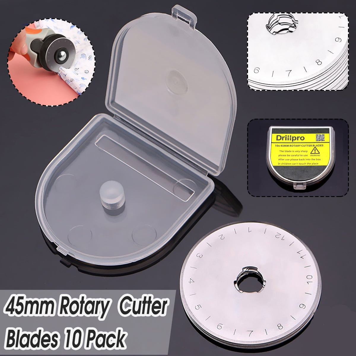New 10PCS 45mm Rotary Cutter Refill Blades Quilters Sewing Fabric Cutting Tools