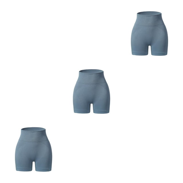Pantalones cortos sin costuras Minnieouse para mujer de realce cintura alta color Azul claro