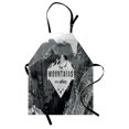 thumbnail image 1 of Adventure Apron Mountains are Calling Landscape Picture with Motivational Quote Artwork Print, Unisex Kitchen Bib Apron with Adjustable Neck for Cooking Baking Gardening, Grey Dark Grey, by Ambesonne, 1 of 3