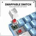 T62 Mechanical Keyboard 63 Keys Hot Swappable RGB Effect Blue Red
