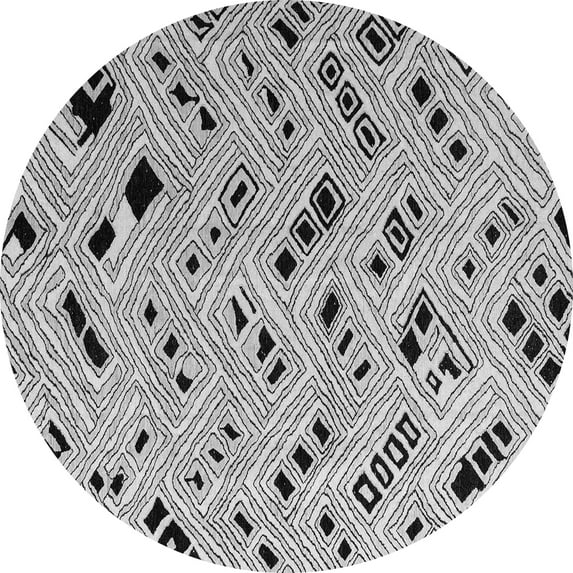 Ahgly Company Indoor Round Solid Gray Modern Area Rugs, 5' Round