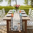thumbnail image 4 of Chef Gnomes Table Runner 48 Inches Long for Dining Tables, Black Grey Plaid Cake Cook Dessert Burlap Cotton Linen Table Runner Coffee Tablerunners Dresser for Kitchen Party Holiday Decor 13"x48", 4 of 9