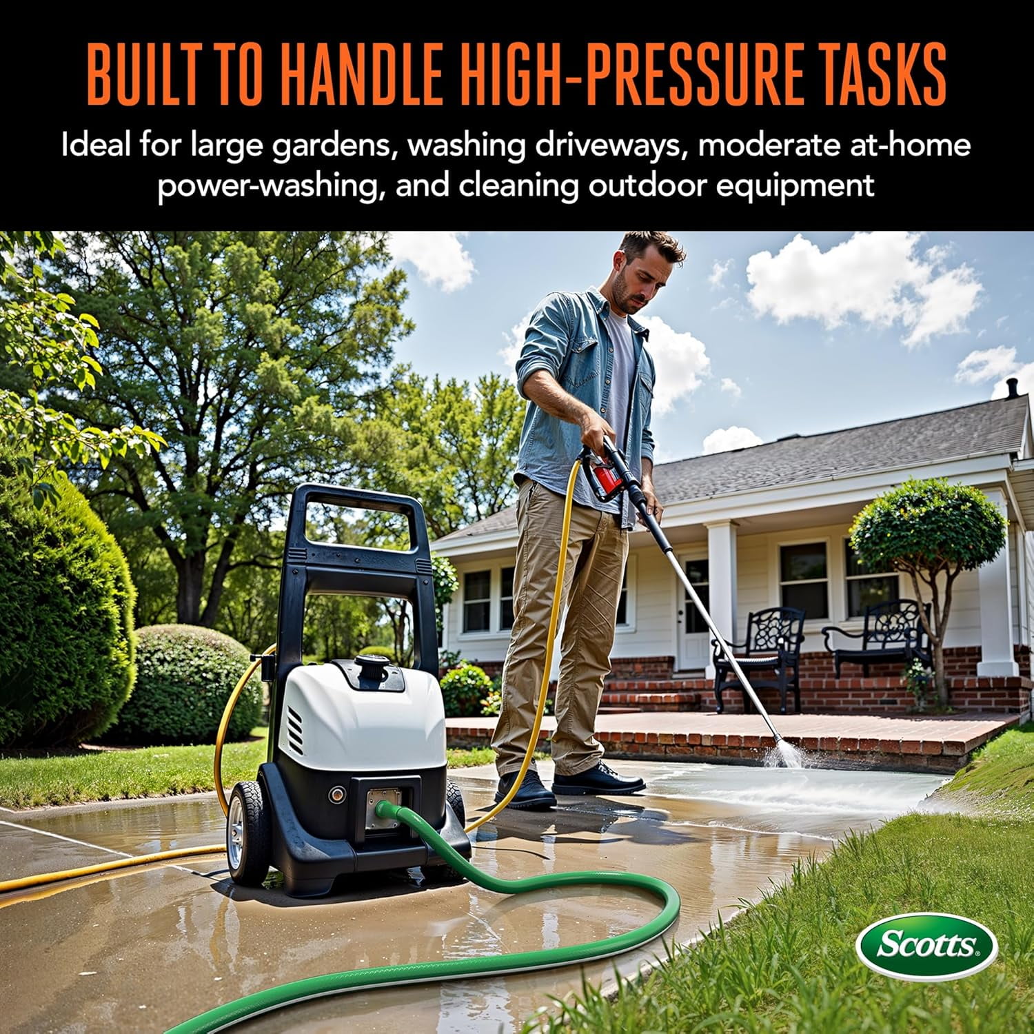 Scotts 50 ft. Garden Hose – Heavy Duty, 400 PSI, Easy-Coil, 5/8"