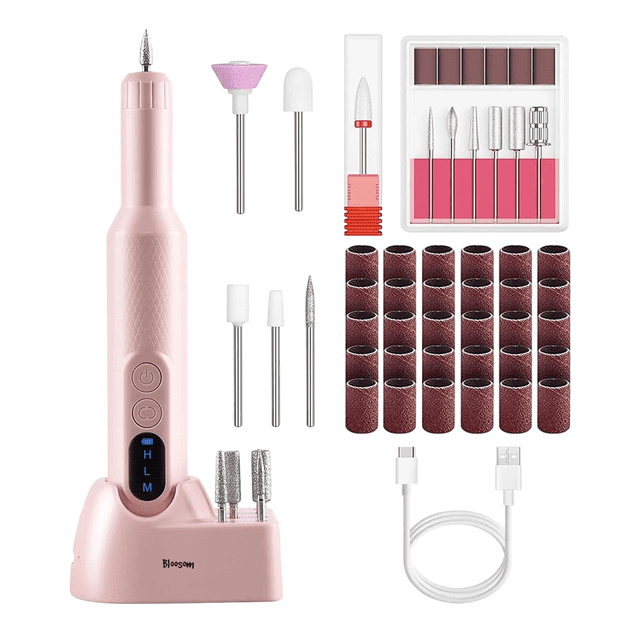 Pulidor Blossom Esmeril Uñas Taladro Para Uñas Inalambrico rosa