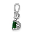 thumbnail image 2 of Real 14kt White Gold Diamond and Oval Emerald Pendant; for Adults and Teens; for Women and Men, 2 of 4