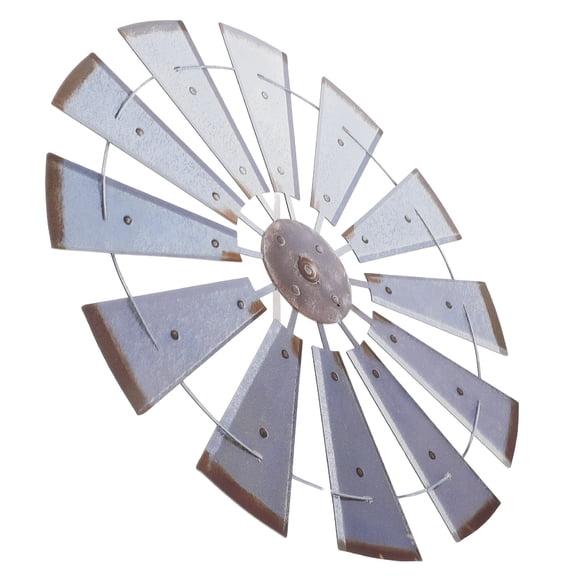 NUOLUX Plated Silver Metal Windmill Decor Farmhouse Rustic Wall Art Hanging Ornament