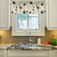 thumbnail image 2 of Yayeee Kitchen Valance Rod Pocket 54" x 18" Living Room Window Curtain, Small Black Flowers, 2 of 6