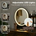 thumbnail image 4 of Gymax Vanity Table Set Lighted Mirror Storage Drawer Shelf Cushion Stool Rustic Brown, 4 of 9