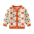 thumbnail image 1 of Godderr Toddler Girl Cardigan Outerwear Round Neck Long-Sleeved Floral Print Baby Cardigan Sweater, 1 of 5