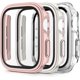 thumbnail image 1 of Paquete de 3 fundas rígidas para PC compatibles con Apple Watch Series 6 SE Series 5 Series 4 40 mm, funda protectora completa con protector de pantalla de vidrio templado para Apple Watch 40 mm,, 1 of 10
