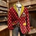 thumbnail image 5 of ChaoLingNeng Mens Blazer, Carnival Print Button Suit Jackets Relaxed Fit Holiday Streetwear Corduroy Blazer Winter Trendy Warm Jackets Mens Blazers And Sport Coats, 5 of 5