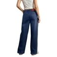 thumbnail image 4 of Hogleaql Womens Jeans - High Waisted Straight Legg Dressy Going Out Stretchy Wide Leg Button Denim Jeans with Pockets Loose Pants Dark BlueS, 4 of 4