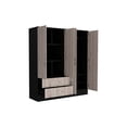 thumbnail image 4 of We Have Furniture Armoire Ron, Double Door Cabinet, Black Wengue/ Light Gray Finish, 4 of 6
