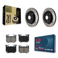 thumbnail image 1 of Transit Auto Rear Coated Drilled Slotted Disc Brake Rotors and Ceramic Pads Kit for Car Genesis G70 Kia Stinger KDC-101245, 1 of 11