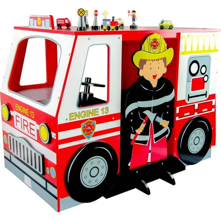 Teamson Kids Fire Engine Desk And Chair Walmart Com