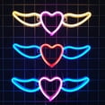 thumbnail image 3 of Mosey Flying Heart Neon Light Wings Design Creative Shape USB/Battery Powered Neon Sign LED Lamp Party Decoration, 3 of 8