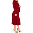 thumbnail image 3 of Women's Two Piece Set Solid Long Sleeve Casual Blazer Relaxed A-Line Midi Skirt, 3 of 7