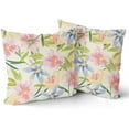 thumbnail image 2 of Spring Yellow Blue Pink Floral Pillow Covers 16x16 Set of 2 Cute Watercolor Colorful Flower Leaf Print Decorative Throw Pillows Rustic Farmhouse Cushion Case Decor for Couch Sofa Bed, 2 of 6