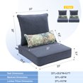 thumbnail image 4 of Aoodor 23"x26" Dark Blue Patio Chair Cushions Set, Memory Foam Outdoor Seat Cushions (Set of 2 Seats, 2 Backs, 2 Lumbar Pillows), 4 of 9
