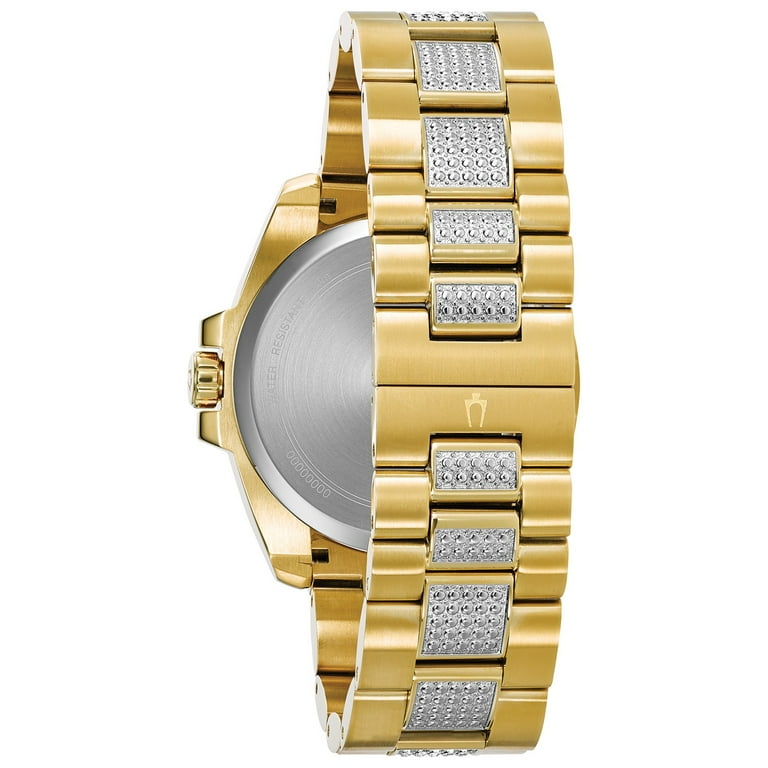 Bulova crystal deals watch gold