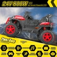 thumbnail image 6 of Farmdex 4WD 24V Ride on Toys 2 XL Seater Kids Ride on Cars w/ Remote Control, 4*200W Motor, Electric Off-Road UTV 7AH Battery Powered 4-Wheeler Vehicle w/ Bluetooth, Music, 3-Speed, LED Light, Red, 6 of 17